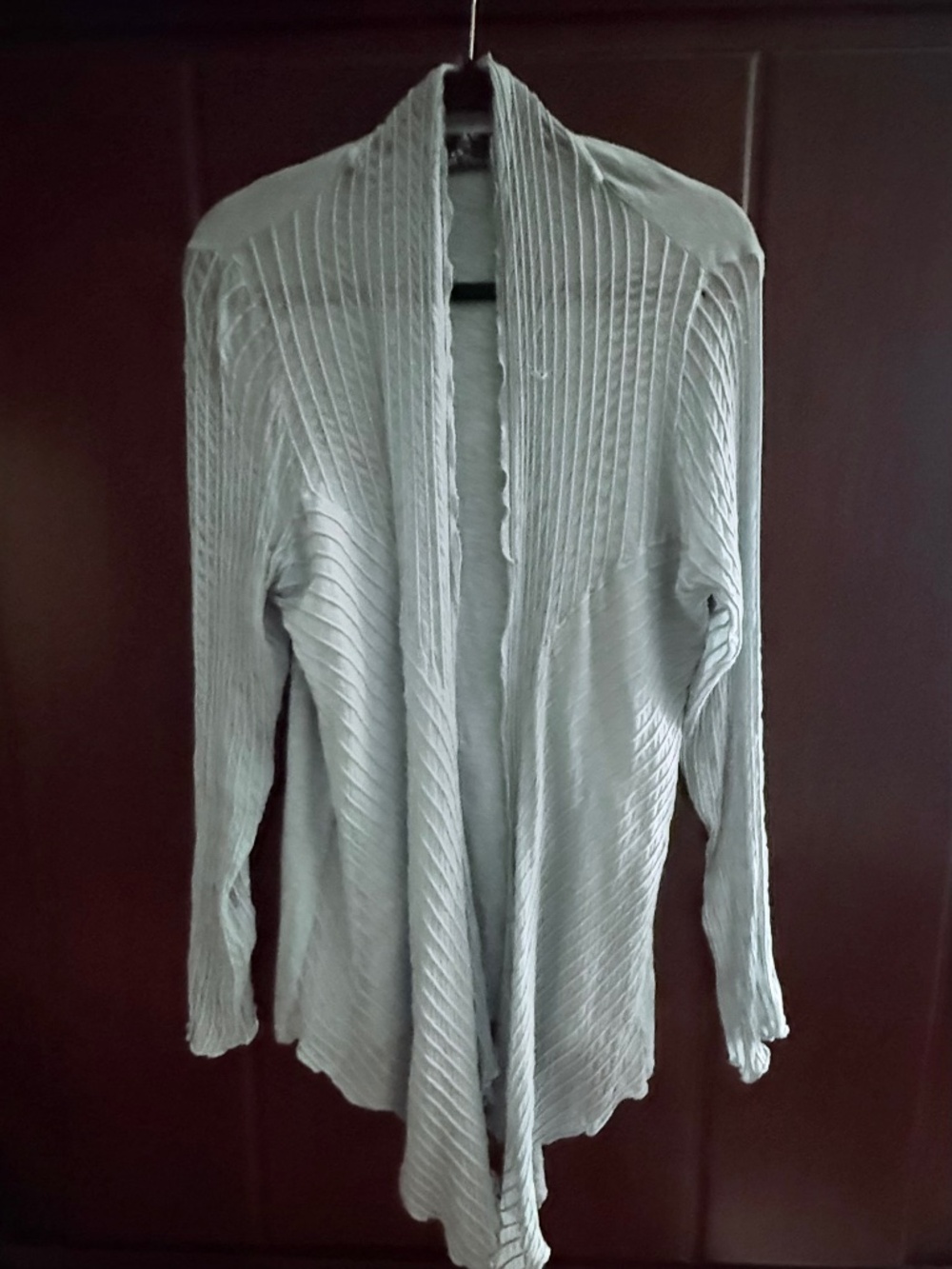 Anthropologie Fennini Pale Turquoise Draped Cardigan L